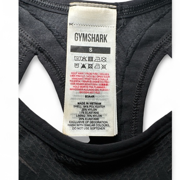 Gymshark Apex Seamless Sports Bra Black Onyx Gray Women’s Sz S NWOT High Neck - Picture 6 of 6